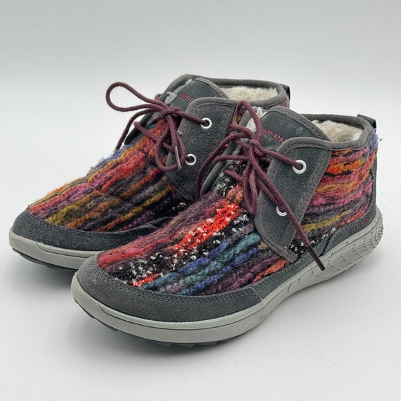 MERRELL Pechora Mid Sherpa Lined Womens Chukka Boots Gray Multicolor Shoes Boho - Picture 1 of 9